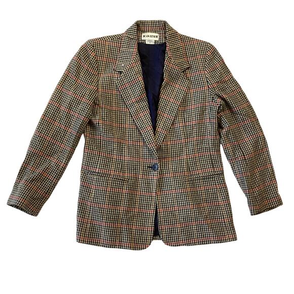 Vintage Joan Leslie Houndstooth Pattern Blazer - Picture 3 of 7